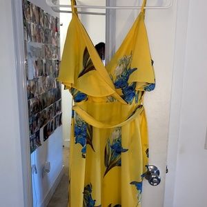 Yellow Floral Vacation Dress